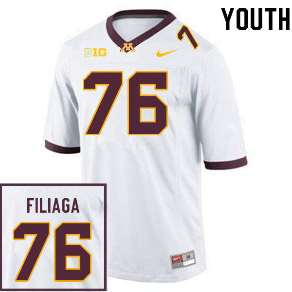 Youth #76 Chuck Filiaga Minnesota Golden Gophers College Football Jerseys Sale-White